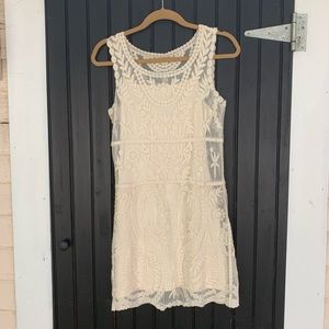 Express cream-colored lace dress